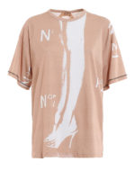 T-shirt con stampe e strass