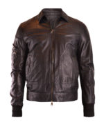 Giubbotto in pelle con zip