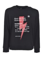 Felpa nera stampa Thunderbolt