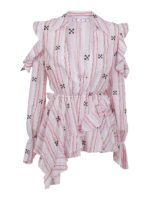 Blusa in popeline con rouches