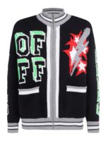 Cardigan con zip e ricamo colorato