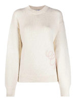 Pullover girocollo a coste con ricamo logo