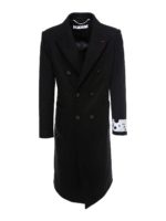 Cappotto doppio petto con logo ricamato