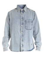 Camicia Stencil Bleach Black azzurra