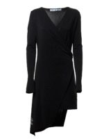 Abito asimmetrico nero con logo