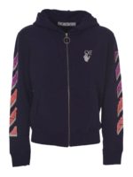 Felpa Marker con zip e cappuccio blu