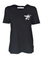 T-shirt Embroidered Birds Reflective nera