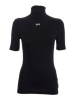 T-shirt con logo a collo alto nera