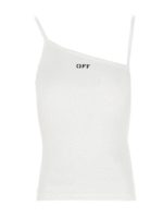 Top bianco con ricamo logo