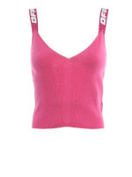 Top fuxia in maglia a costine