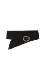 Cintura nera con fibbia decorata