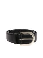 Cintura Lotus nera con fibbia argentata