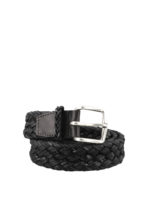 Cintura in pelle intrecciata nera