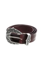 Cintura bordeaux con fibbia decorata