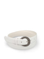 Cintura bianca con fibbia in micro catena
