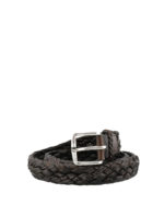 Cintura in pelle intrecciata testa di moro