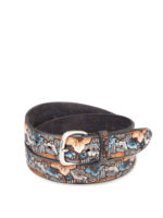 Cintura in pelle stampa fiori