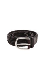 Cintura Melange in pelle intrecciata marrone