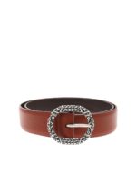 Cintura Soft color cuoio con fibbia lavorata