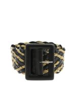 Cintura Twine in pelle nera con intreccio