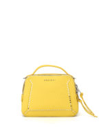 Borsa in pelle gialla con borchie