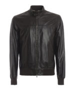 Bomber in pelle marrone scura