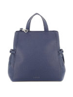 Borsa Fan Soft grande in pelle a grana navy