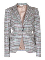 Blazer in lana stretch a scacchi