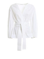 Blusa in popeline con cintura