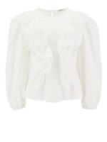 Blusa in cotone con passamaneria