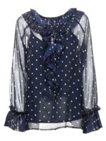 Blusa blu a pois