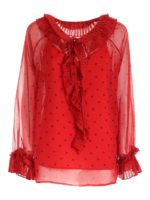 Blusa rossa a pois