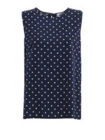 Blusa smanicata Sois in seta a pois