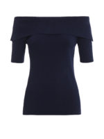 Maglia Romance off the shoulder blu