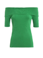 Maglia Romance off the shoulder verde