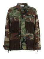Giacca militare con frange in camoscio