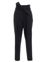 Pantalone in lana nera con cintura