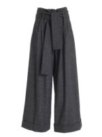 Pantalone crop Plane grigio melange