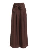 Pantalone palazzo con risvolto marrone