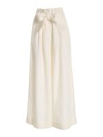 Pantalone palazzo con risvolto avorio