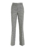 Pantalone palazzo in motivo vichy nero e bian