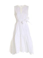 Abito bianco con balza in sangallo