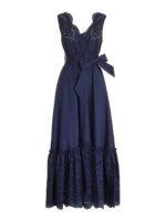 Abito con balza ricamata blu