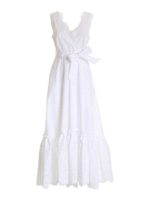 Abito con balza ricamata bianco