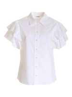 Camicia manica corta bianca con balze
