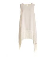 Abito in cady avorio con frange