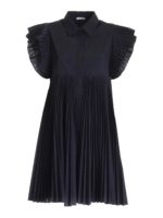 Abito blu con rifiniture plisse