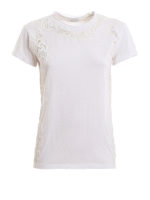 T-shirt Colace con pizzo tono su tono