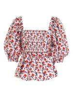 Top bianco con stampa floreale