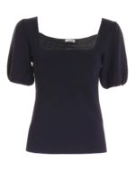 Maglia scollo quadrato blu